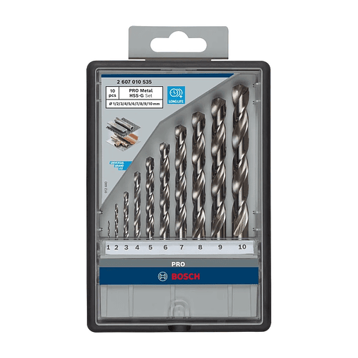 Conjunto de brocas para metal PRO Metal HSS-G (10 unids) BOSCH 4