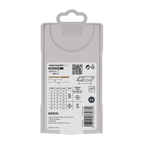 Conjunto de brocas para metal PRO Metal HSS-G (7 unids) BOSCH 4