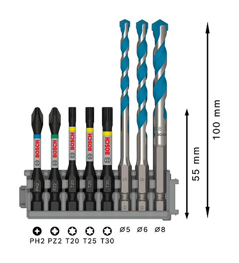 PRO Impact Mixed Set (8 unids) BOSCH 