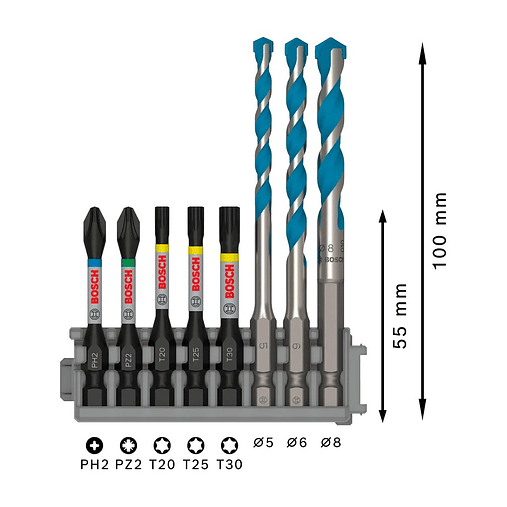 PRO Impact Mixed Set (8 unids) BOSCH  2