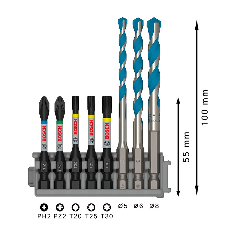 PRO Impact Mixed Set (8 unids) BOSCH  2