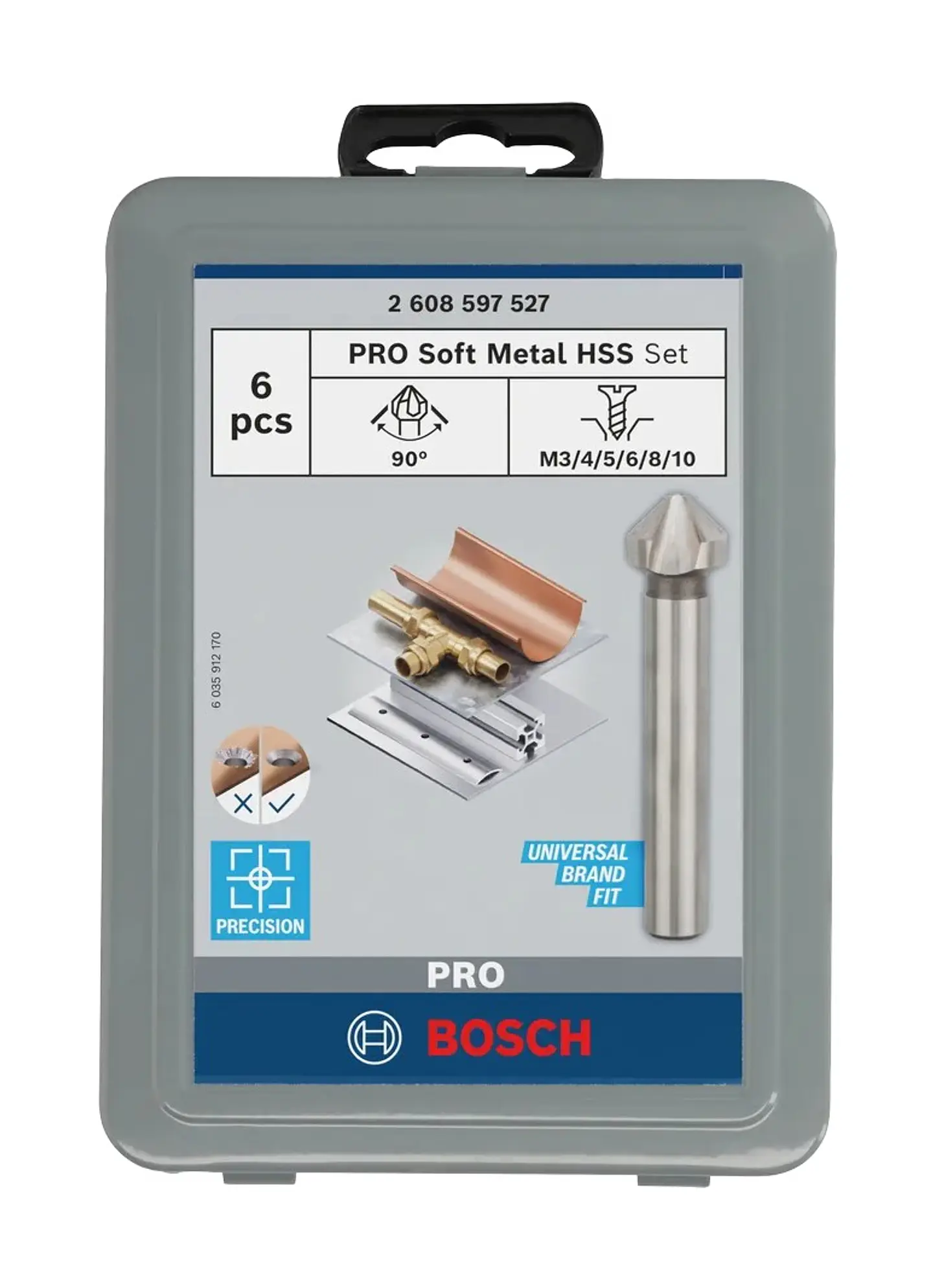 Conjunto de brocas para escareador PRO Soft Metal HSS (6 unids) BOSCH  5
