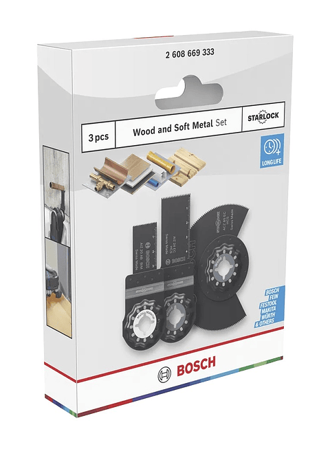 Conjunto de madeira e metal macio (3 unids) BOSCH 