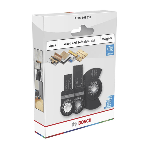 Conjunto de madeira e metal macio (3 unids) BOSCH  2