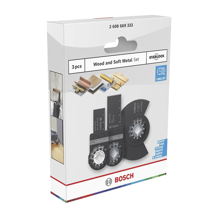 Conjunto de madeira e metal macio (3 unids) BOSCH  2