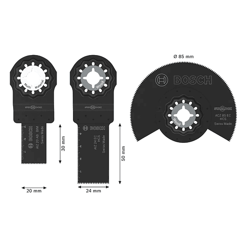 Conjunto de madeira e metal macio (3 unids) BOSCH  3