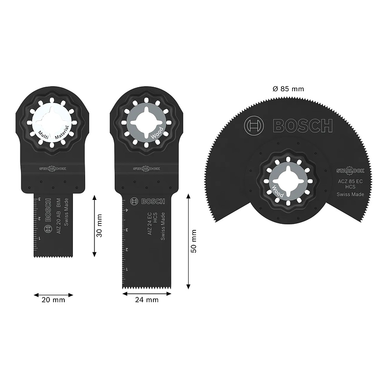 Conjunto de madeira e metal macio (3 unids) BOSCH  3