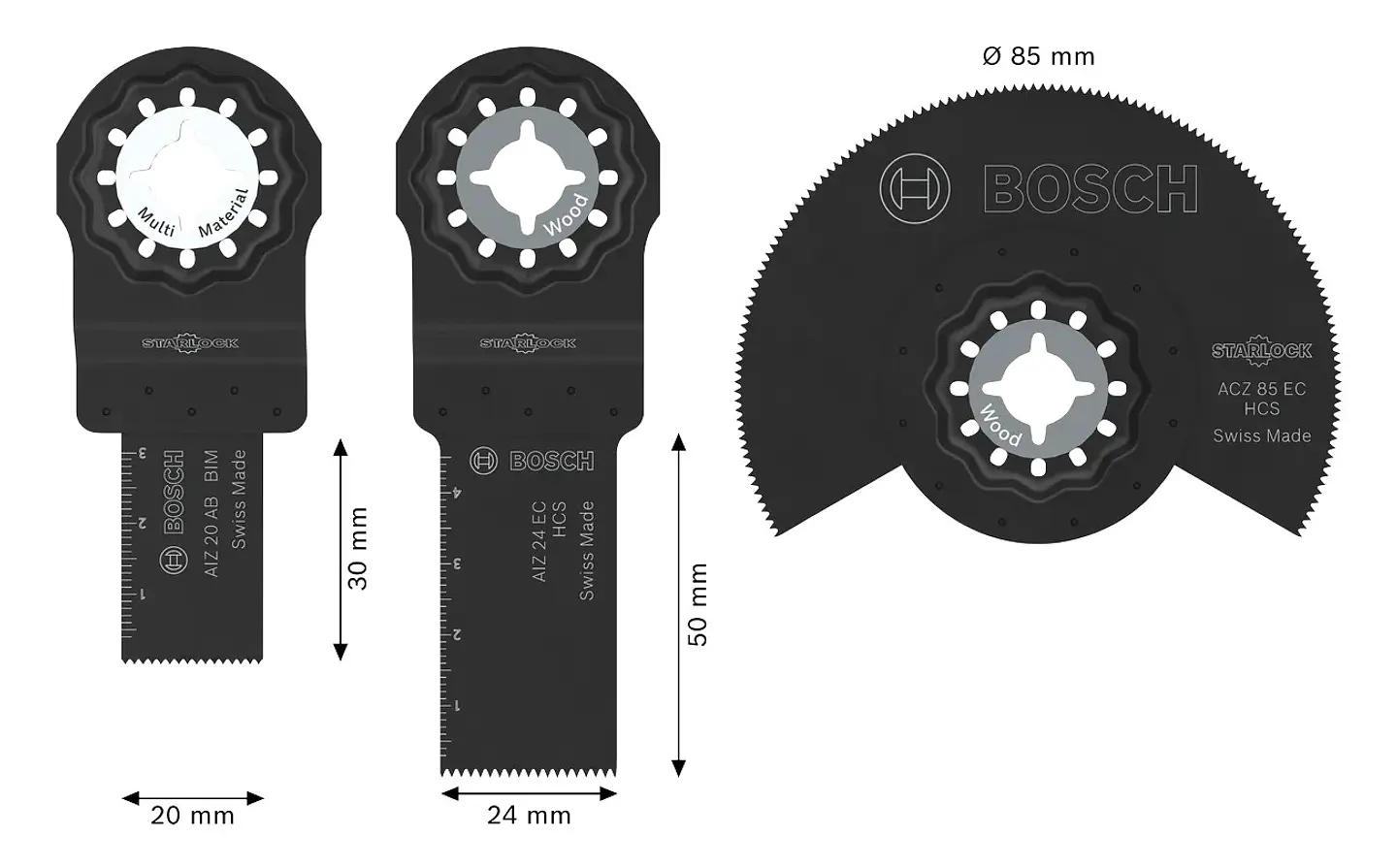 Conjunto de madeira e metal macio (3 unids) BOSCH  3