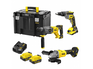 Conjunto Aparafusadora gesso cartonado + Rebarbadora + Martelo perfurador sem fio SFMCK367M2T-QW STANLEY