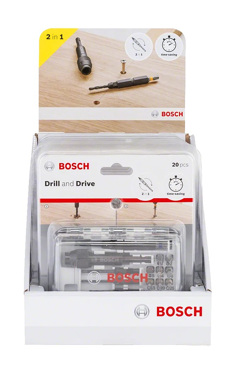 Conjunto de pontas de aparafusadora e brocas para metal em HSS Extra Hard, 20 unidades BOSCH 