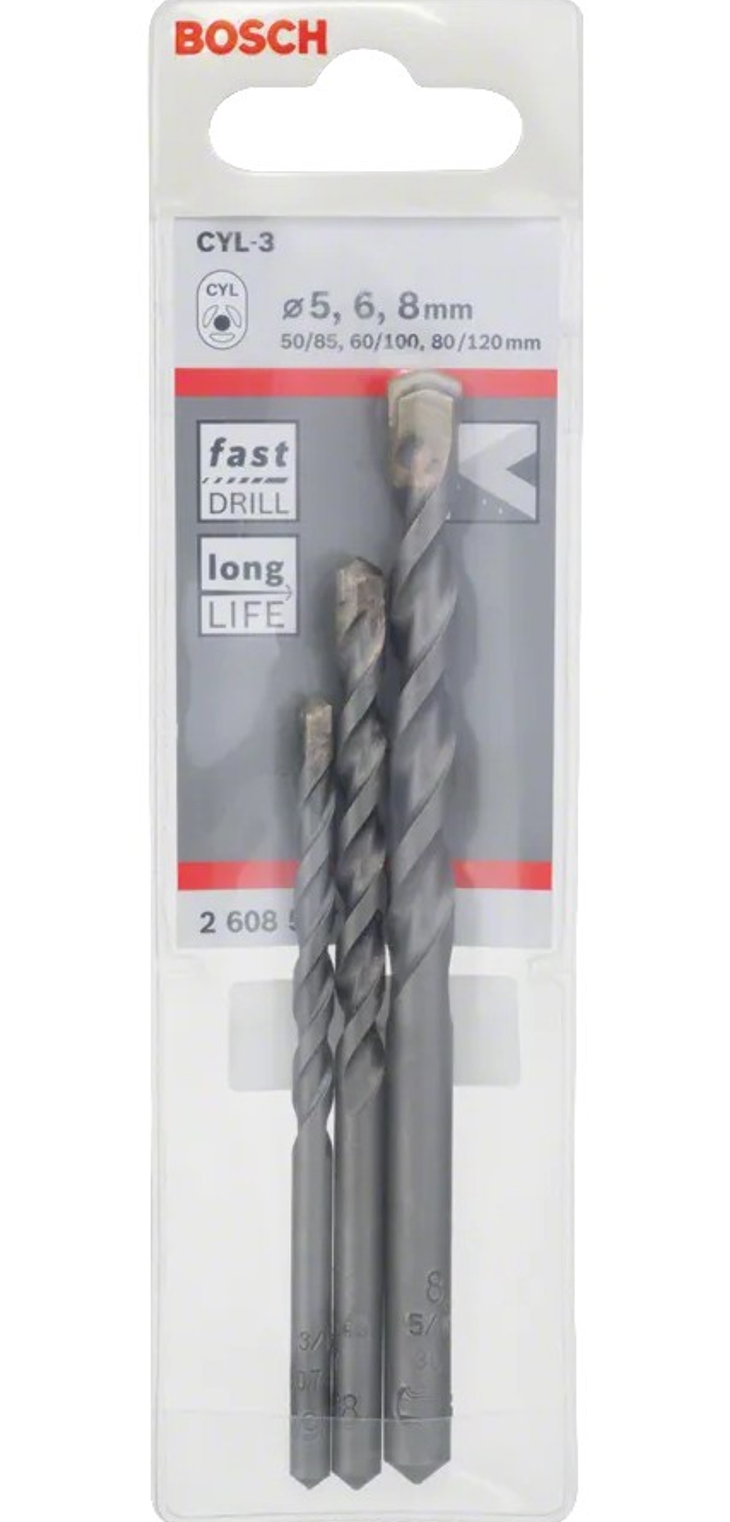 Broca CYL-3 (3 unids) BOSCH 2