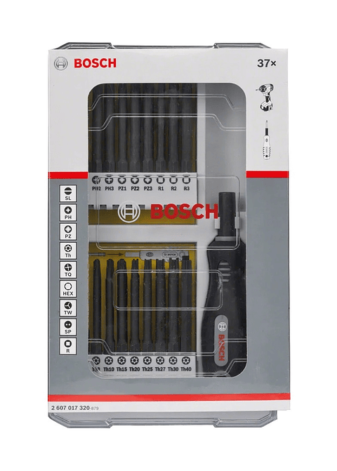 Conjunto de pontas de aparafusadora Extra Hard com cabos, 37 peças BOSCH 