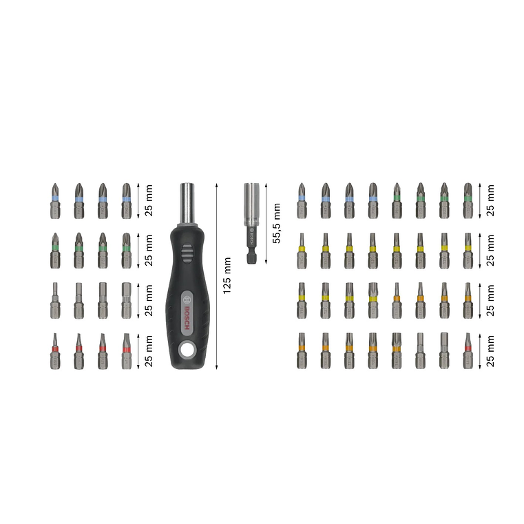 Conjunto de pontas de aparafusar Extra Hard, 50 unid. BOSCH  3