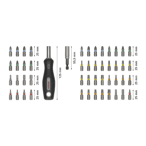 Conjunto de pontas de aparafusar Extra Hard, 50 unid. Expositor BOSCH 3