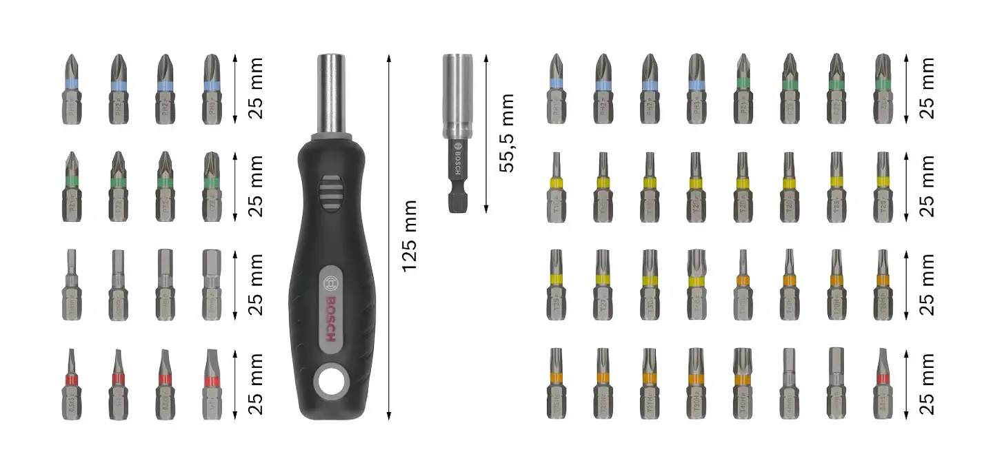Conjunto de pontas de aparafusar Extra Hard, 50 unid. Expositor BOSCH 3