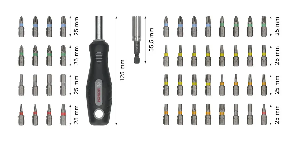 Conjunto de pontas de aparafusar Extra Hard, 50 unid. Expositor BOSCH 3