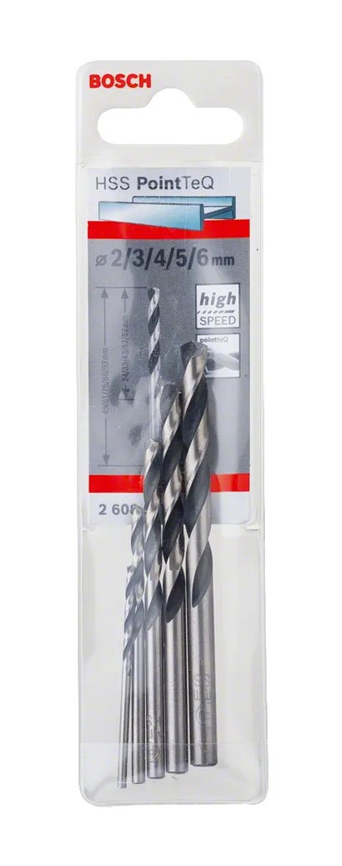 Conjunto de brocas para metal HSS PointTeQ, 5 peças BOSCH 
