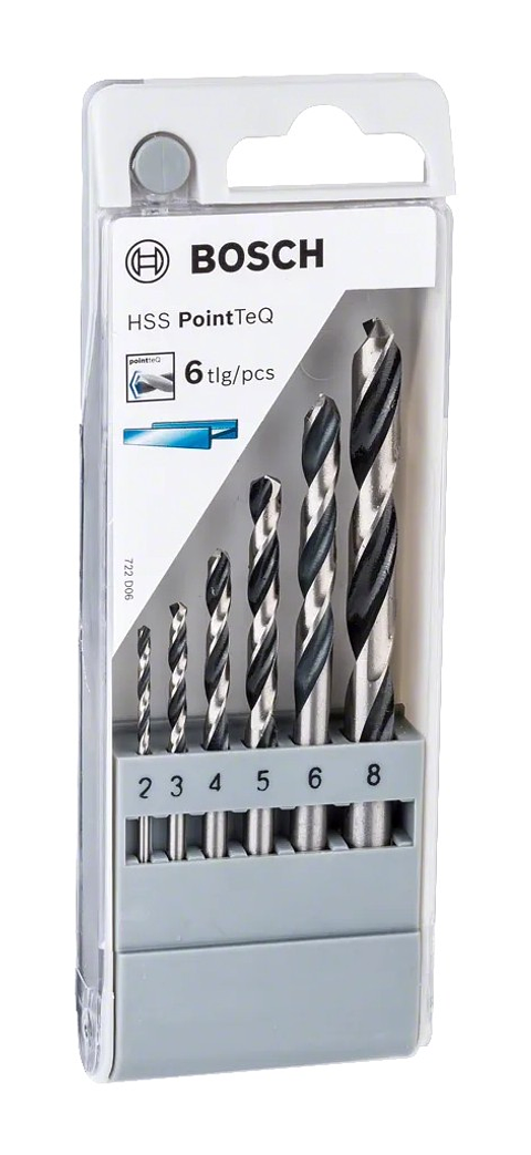 Conjunto de brocas para metal HSS PointTeQ, 6 peças BOSCH