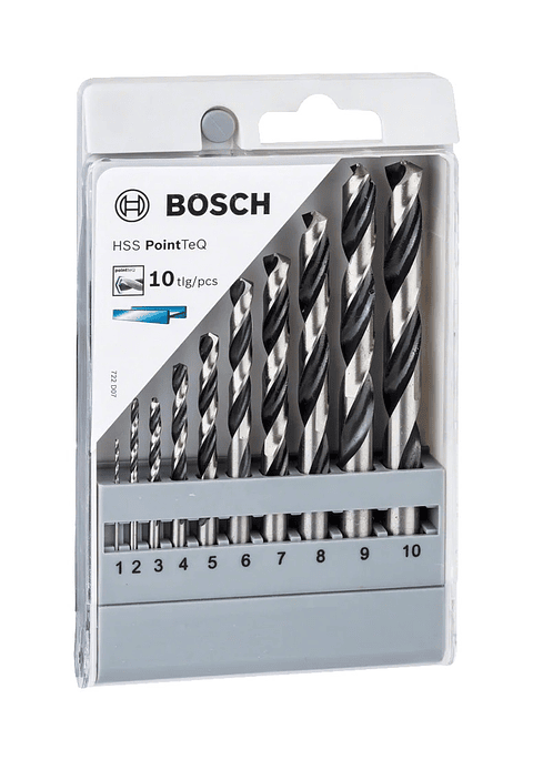 Conjunto de brocas para metal HSS PointTeQ, 10 peças BOSCH