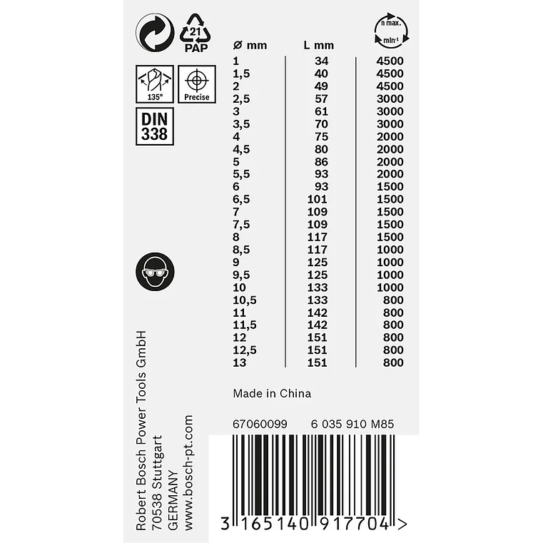 Conjunto de brocas para metal HSS PointTeQ, 25 peças BOSCH 2