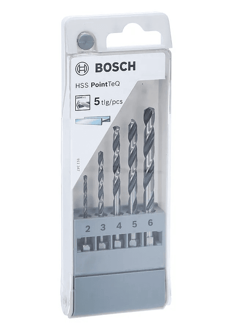 Conjunto de brocas para metal HSS PointTeQ com encabadouro hexagonal, 5 unidades BOSCH 