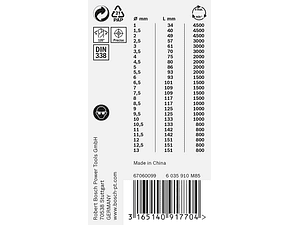 Conjunto de brocas para metal HSS PointTeQ com encabadouro hexagonal, 5 unidades BOSCH 