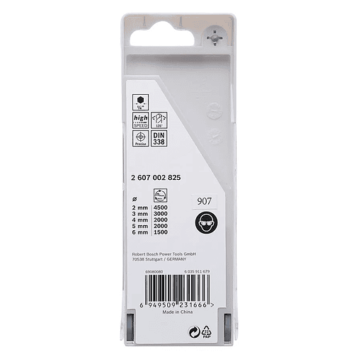 Conjunto de brocas para metal HSS PointTeQ com encabadouro hexagonal, 5 unidades expositor no balcão BOSCH 3