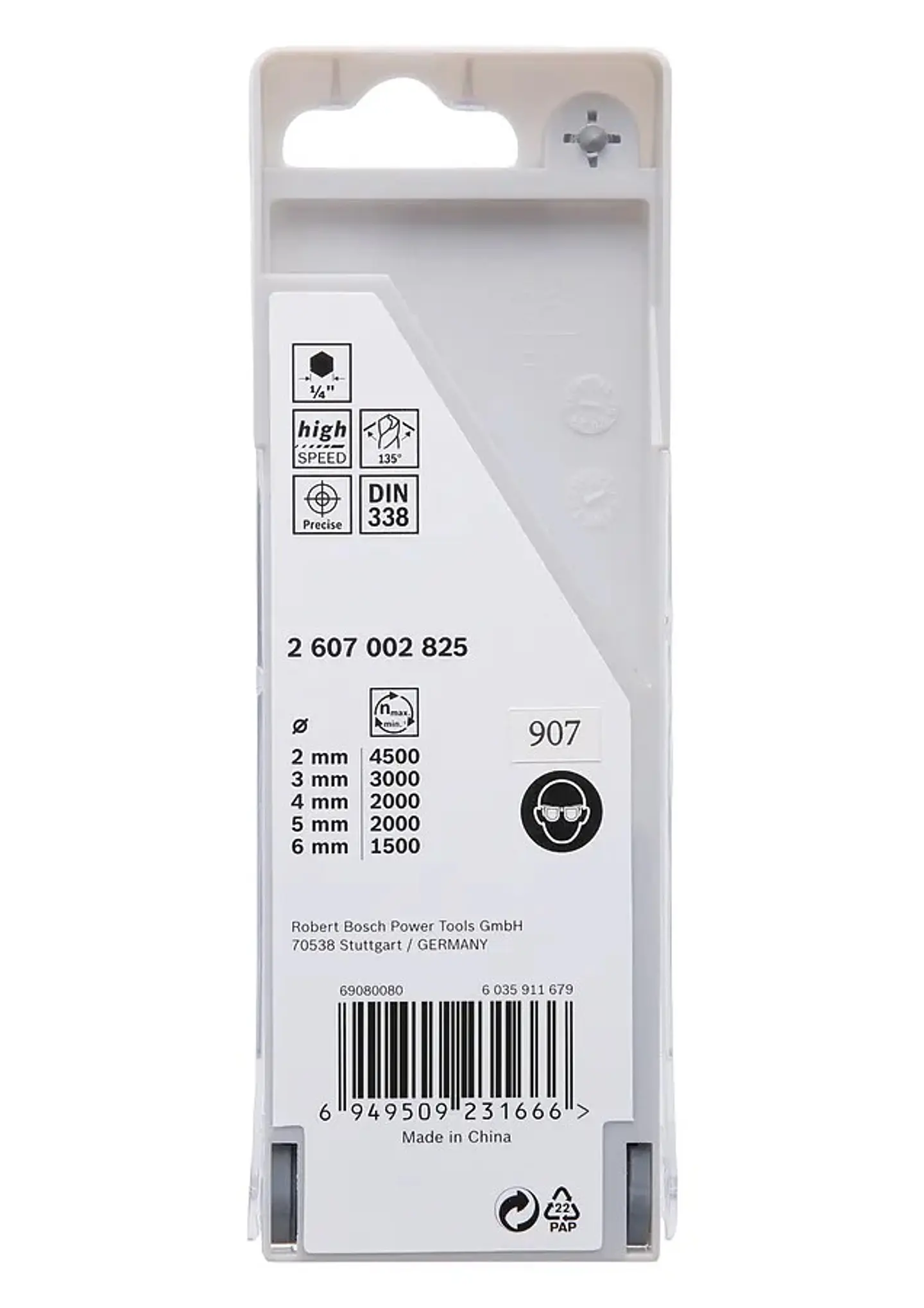 Conjunto de brocas para metal HSS PointTeQ com encabadouro hexagonal, 5 unidades expositor no balcão BOSCH 3