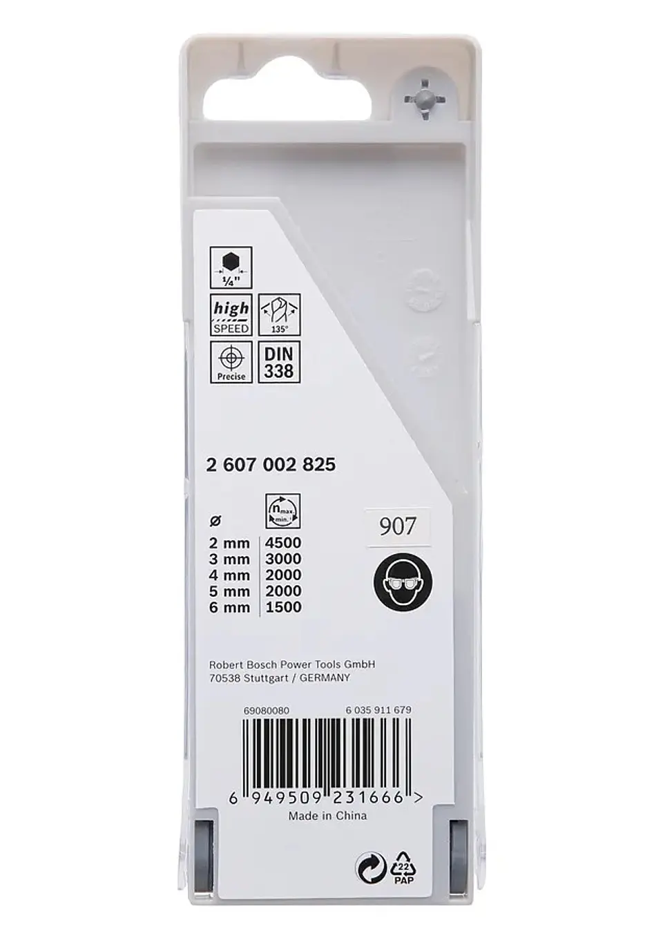 Conjunto de brocas para metal HSS PointTeQ com encabadouro hexagonal, 5 unidades expositor no balcão BOSCH 3