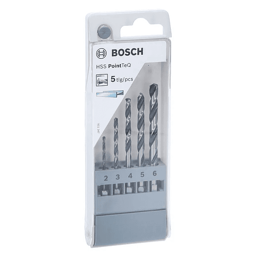Conjunto de brocas para metal HSS PointTeQ com encabadouro hexagonal, 5 unidades expositor no balcão BOSCH 2