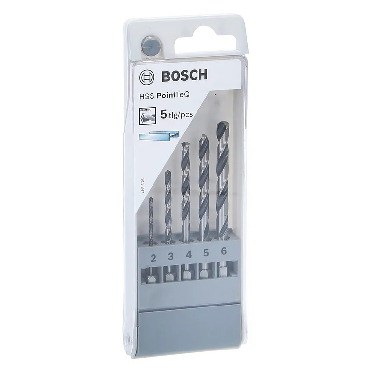 Conjunto de brocas para metal HSS PointTeQ com encabadouro hexagonal, 5 unidades expositor no balcão BOSCH 2