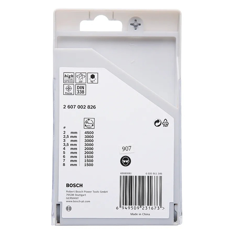 Conjunto de brocas para metal HSS PointTeQ com encabadouro hexagonal, 9 unidades BOSCH 3