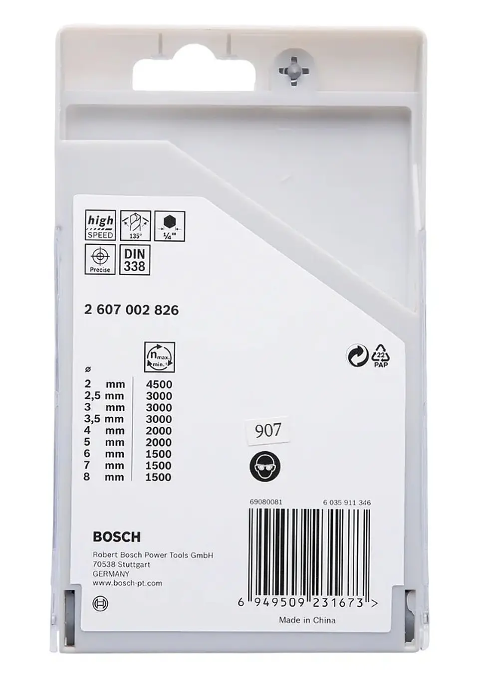 Conjunto de brocas para metal HSS PointTeQ com encabadouro hexagonal, 9 unidades BOSCH 3