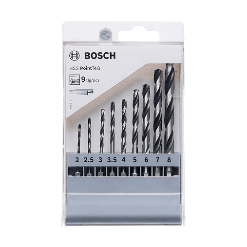 Conjunto de brocas para metal HSS PointTeQ com encabadouro hexagonal, 9 unidades BOSCH 2