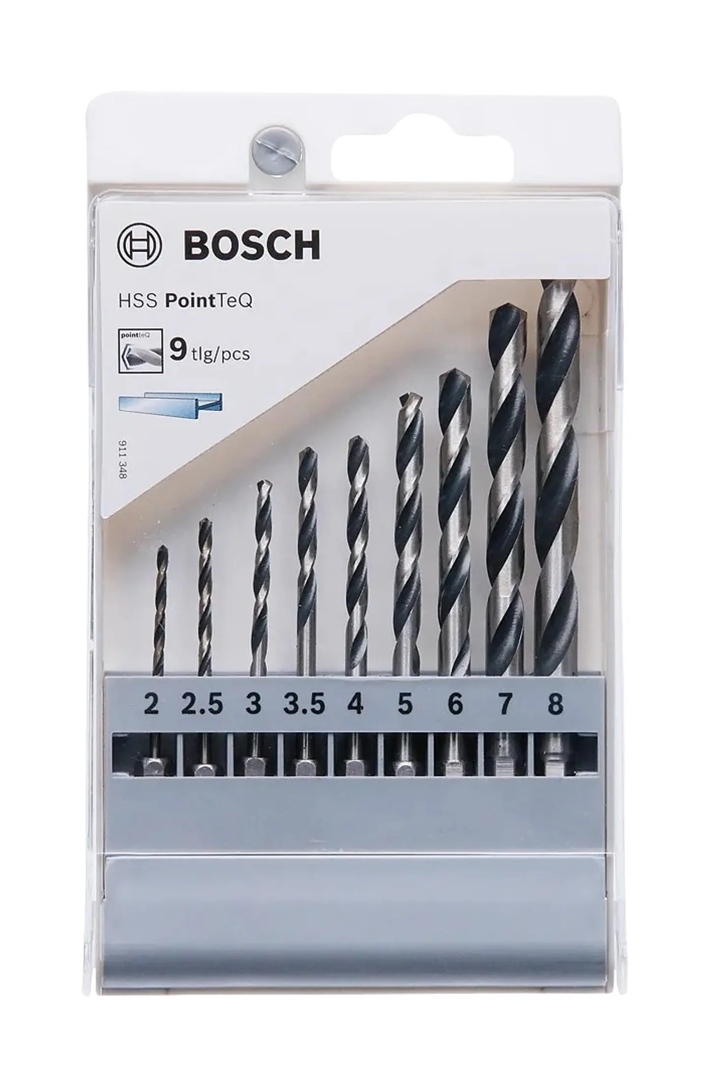 Conjunto de brocas para metal HSS PointTeQ com encabadouro hexagonal, 9 unidades BOSCH 2