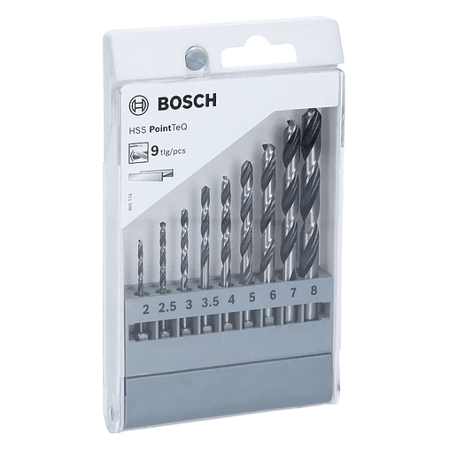 Conjunto de brocas para metal HSS PointTeQ com encabadouro hexagonal, 9 unidades BOSCH 1