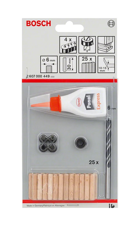 Conjunto de bucha de madeira, 32 peças BOSCH