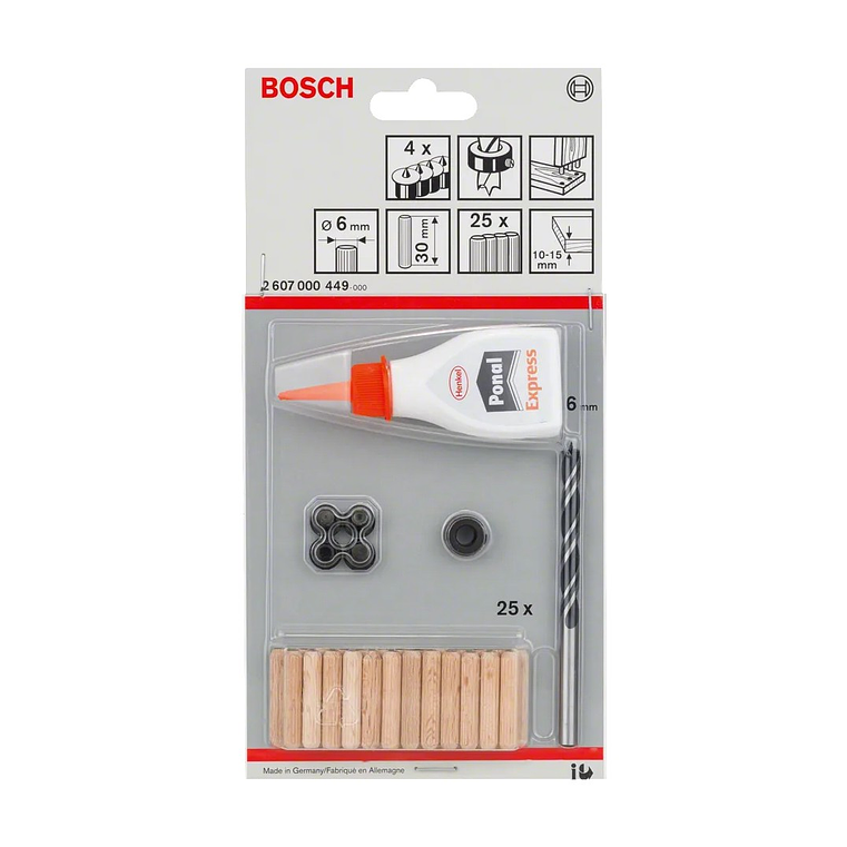 Conjunto de bucha de madeira, 32 peças BOSCH 2