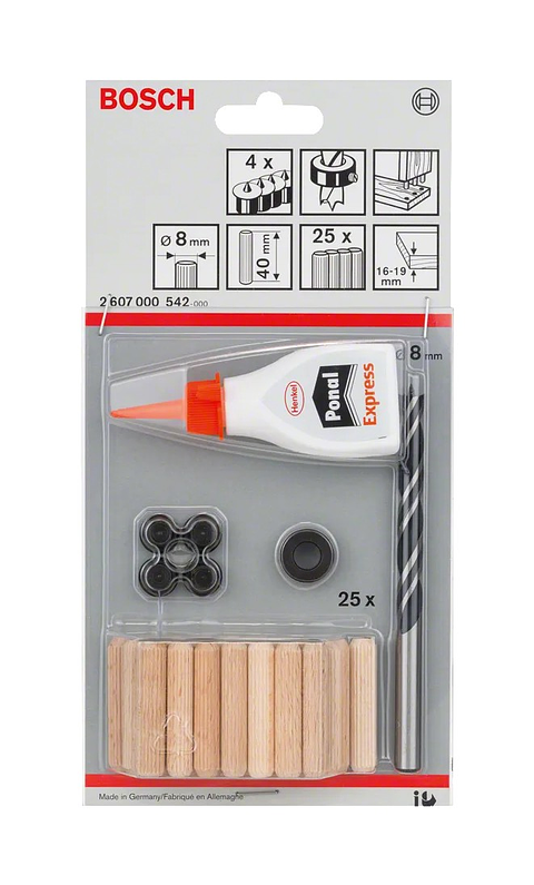 Conjunto de bucha de madeira, 32 peças BOSCH 