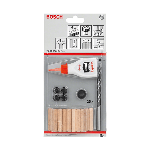 Conjunto de bucha de madeira, 32 peças BOSCH  2