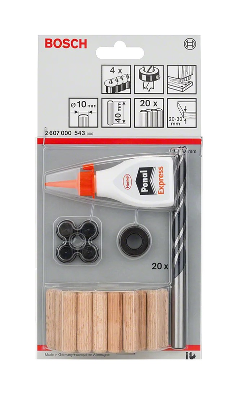 Conjunto de bucha de madeira, 27 peças BOSCH