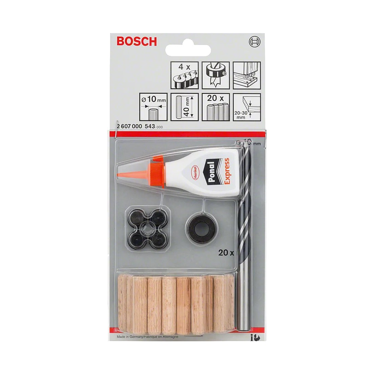 Conjunto de bucha de madeira, 27 peças BOSCH 2