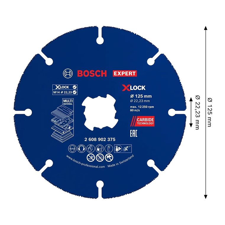 Disco abrasivo de Ø125mm carboneto EXPERT Multi Material BOSCH 2