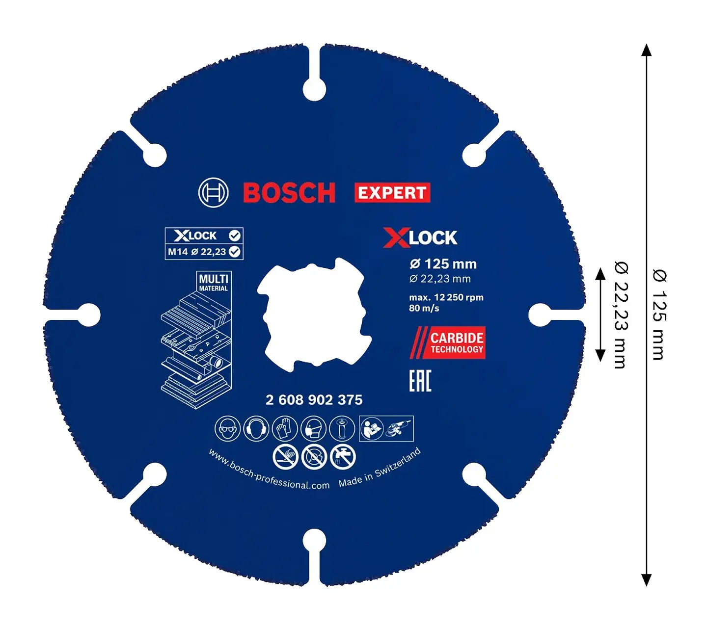 Disco abrasivo de Ø125mm carboneto EXPERT Multi Material BOSCH 2