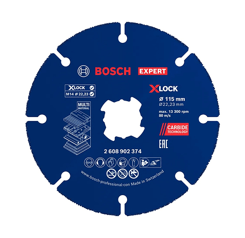 Disco abrasivo de Ø115mm carboneto EXPERT Multi Material (10 unids) BOSCH