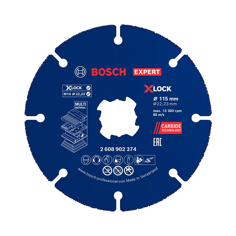 Disco abrasivo de Ø115mm carboneto EXPERT Multi Material (10 unids) BOSCH 1