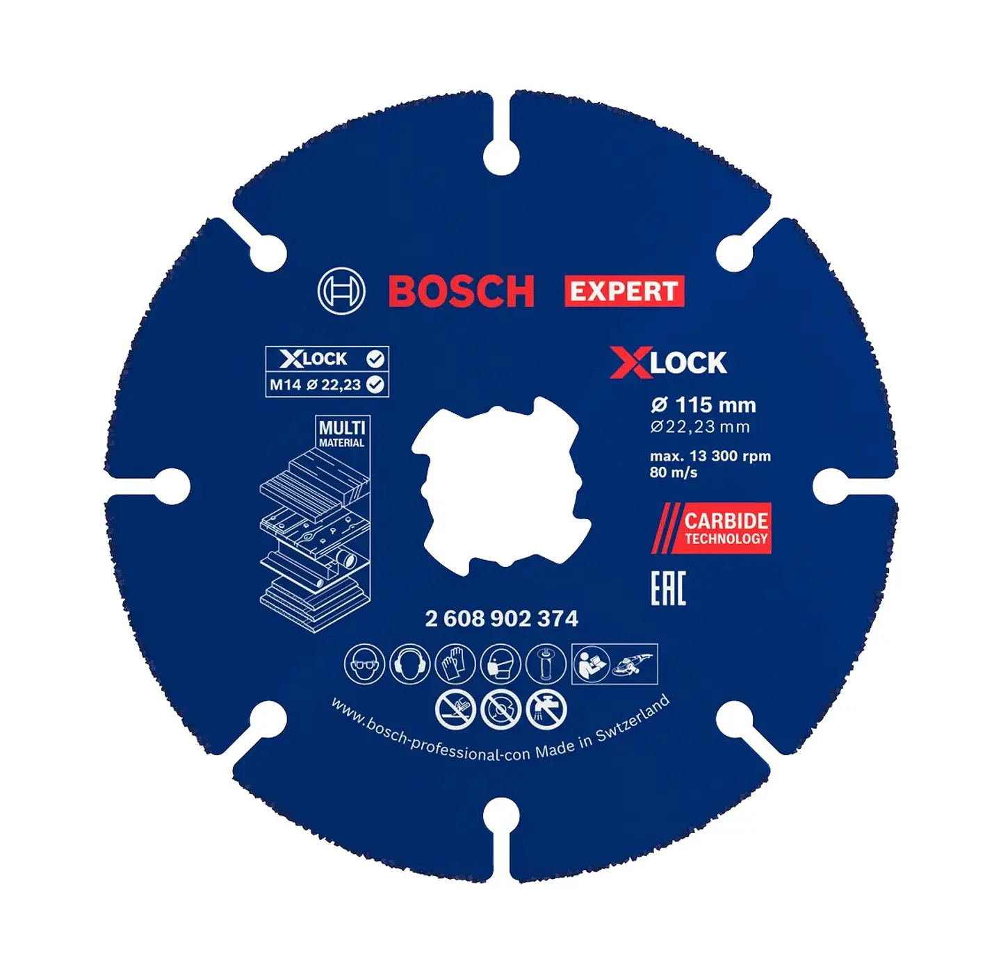 Disco abrasivo de Ø115mm carboneto EXPERT Multi Material (10 unids) BOSCH 1