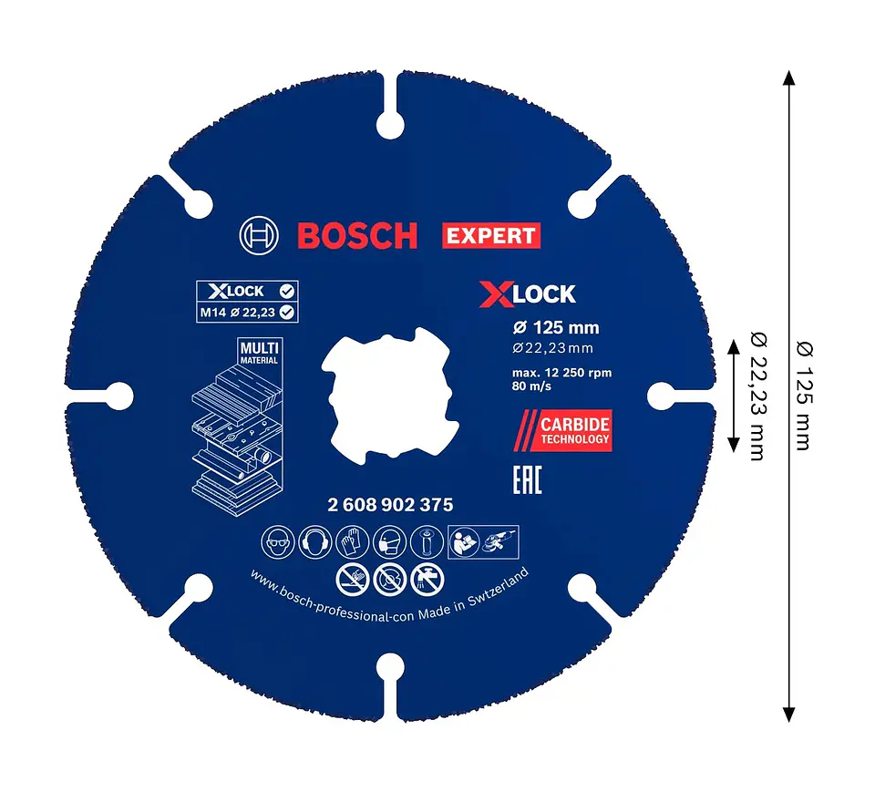 Disco abrasivo de Ø125mm carboneto EXPERT Multi Material (10 unids) BOSCH  3
