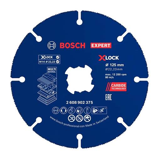 Disco abrasivo de Ø125mm carboneto EXPERT Multi Material (10 unids) BOSCH  1