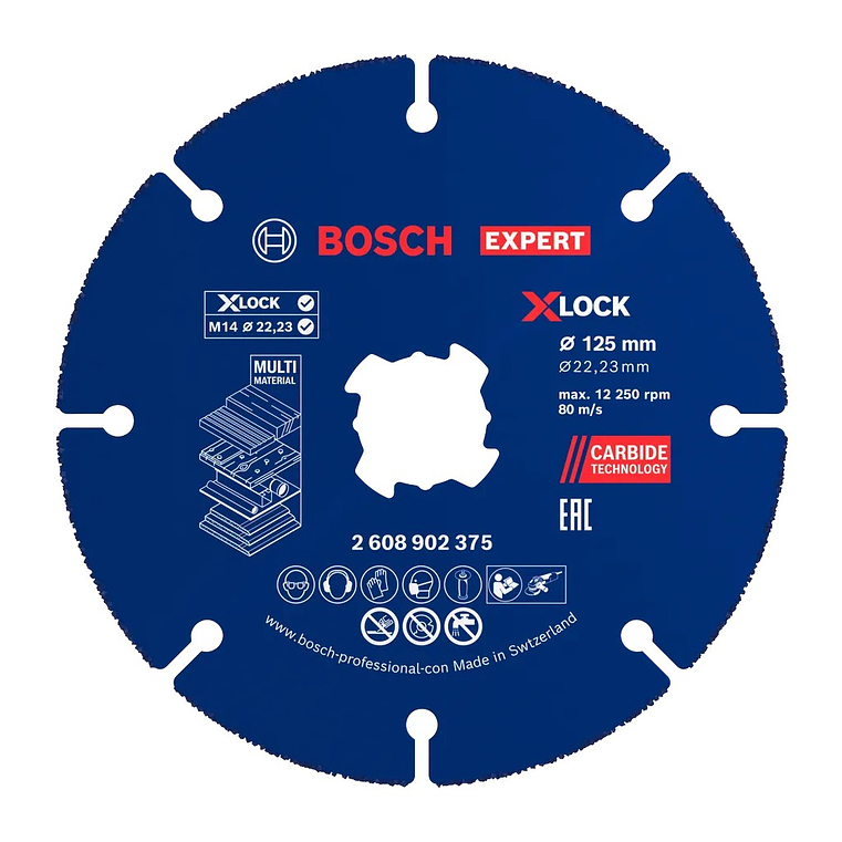 Disco abrasivo de Ø125mm carboneto EXPERT Multi Material (10 unids) BOSCH  1